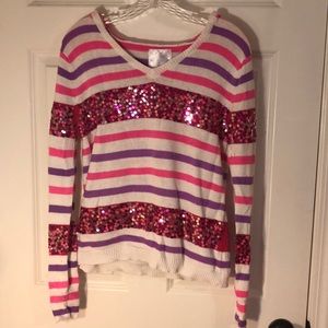 Pink and purple striped sweater
